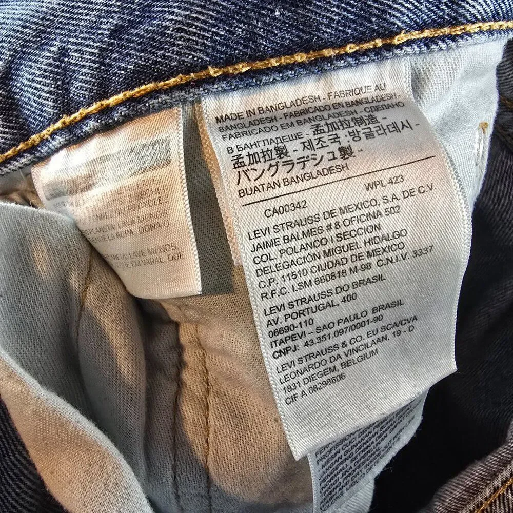 Levis 505 Jeans 38x30 Blue Denim Regular Fit Straight Leg 100% Cotton Normcore A